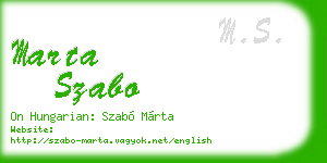 marta szabo business card